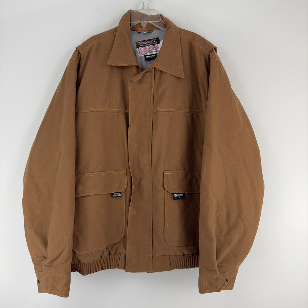 Riverside Protect‎ Apparel Flame Resistant heavy duty brown work jacket Men L